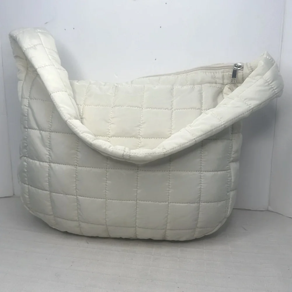 Quilted Tote Bags for Women Lightweight Quilted Padding Shoulder Bag Down Cotton